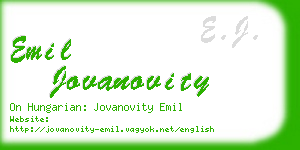 emil jovanovity business card